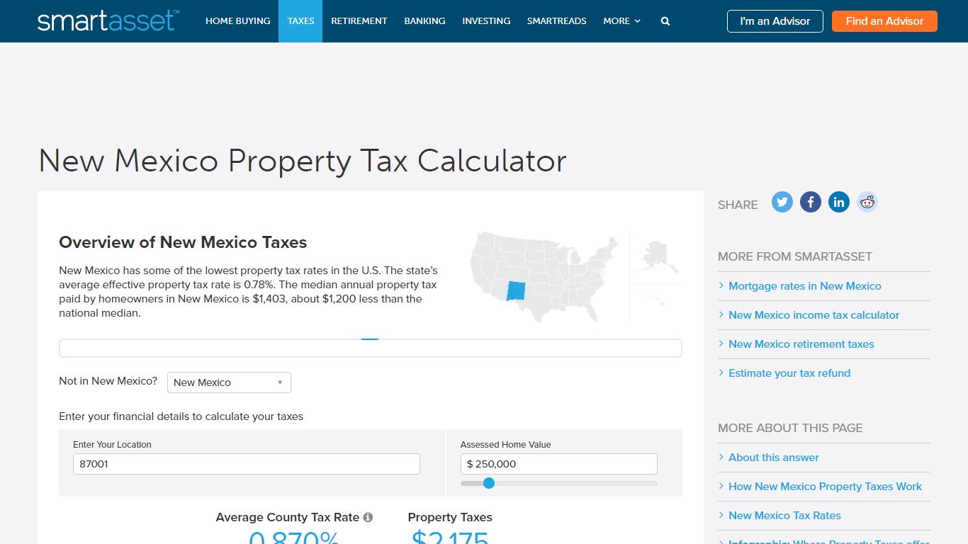 New Mexico Property Tax Calculator - SmartAsset